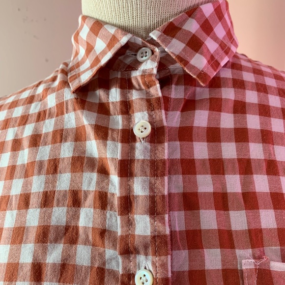 J. Crew Women's Sz 4 Tie Waist Button Down plaid Cotton shirt - Picture 5 of 8